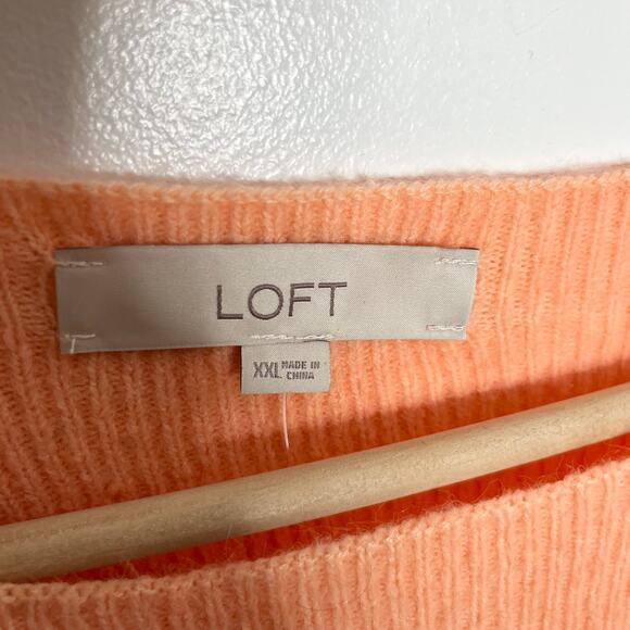 Loft Long Sleeve Pullover Sweater Womens XXL Orange Sherbet Knit Casual Fall - Picture 4 of 8